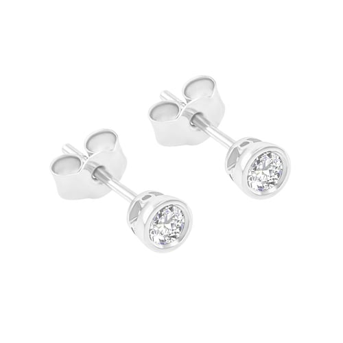 Náušnice s bezel osadenými 0.20 ct diamantmi Kamali
