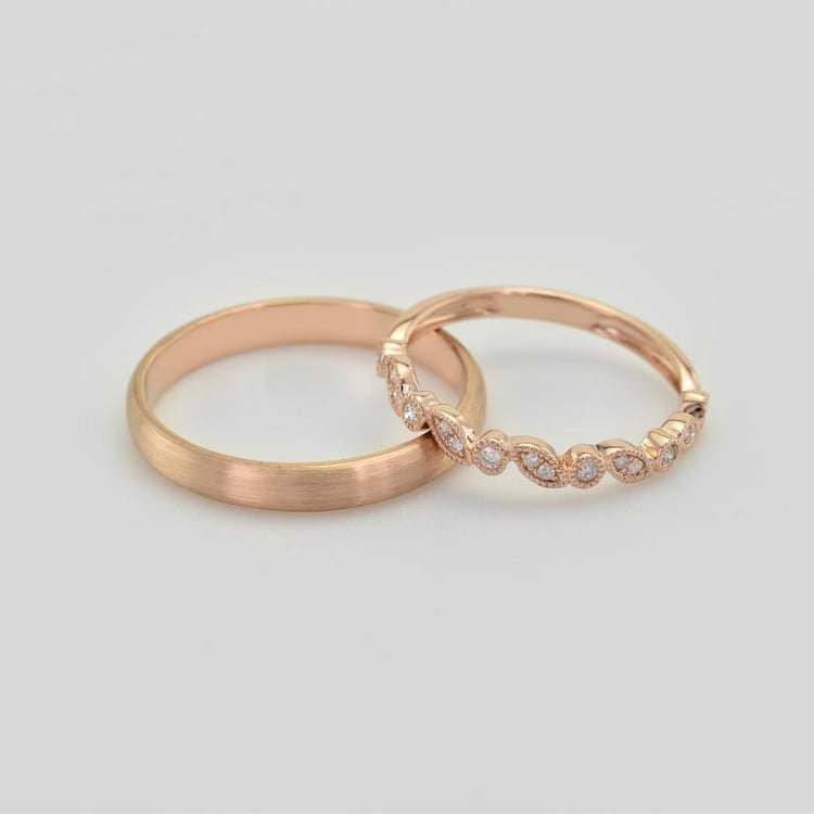 Vintage prsteň s lab-grown diamantmi a komfortný svadobný prsteň Lyla 105827