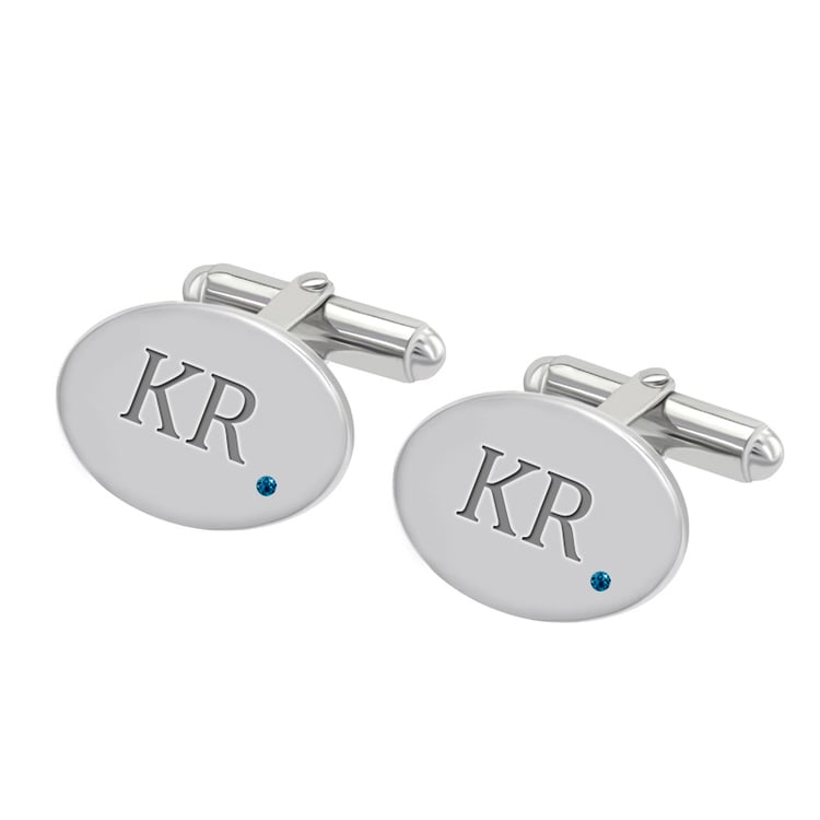 Manžetové gombíky s modrými diamantmi 