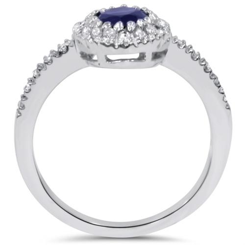 Diamantový prsteň so zafírom zásnubný 3928