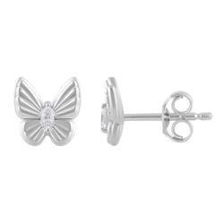 Zlaté náušnice v tvare motýľa s lab-grown diamantmi Anna