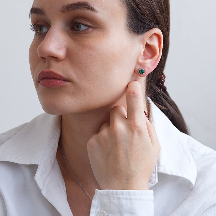 Smaragdová kolekcia šperkov zo zlata Dagney 133343