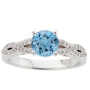 Prsteň s akvamarínom a diamantmi 52941