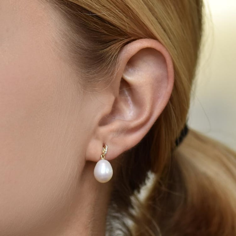 Zlaté náušnice s perlami 2322