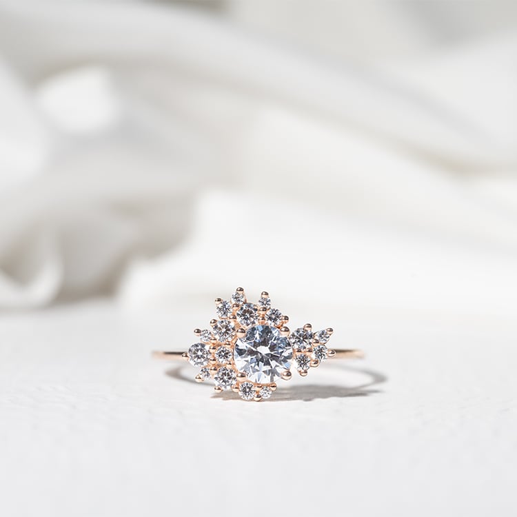 Atypický zásnubný cluster prsteň s lab-grown diamantmi Sunan 128774