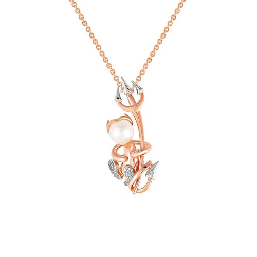 Strieborný čert s perlou a lab-grown diamantmi Devil