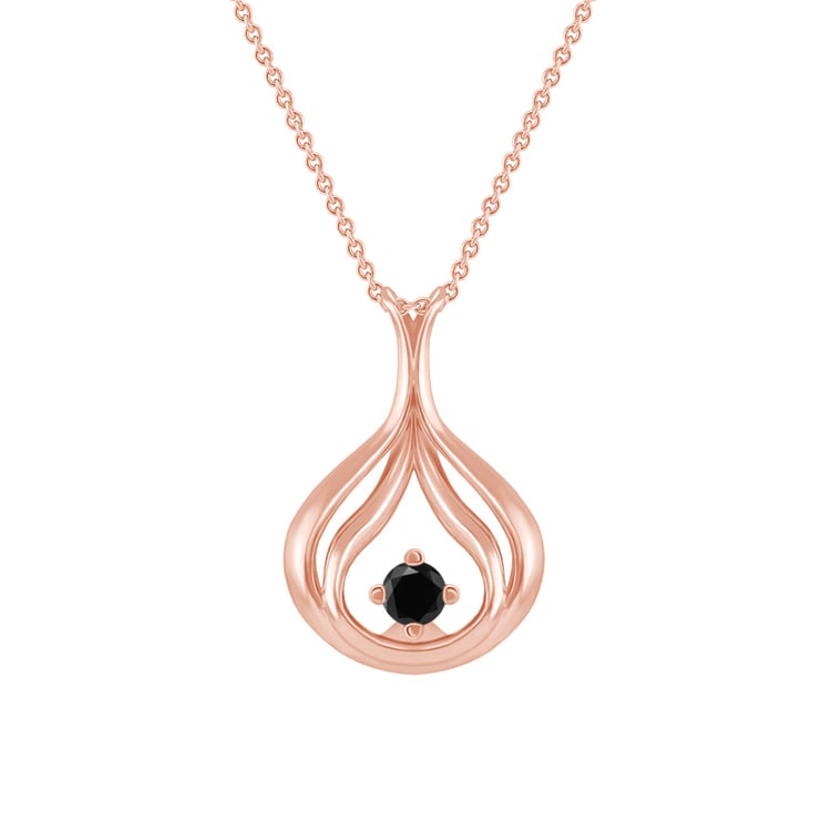 Náhrdleník z ružového zlata s diamantom