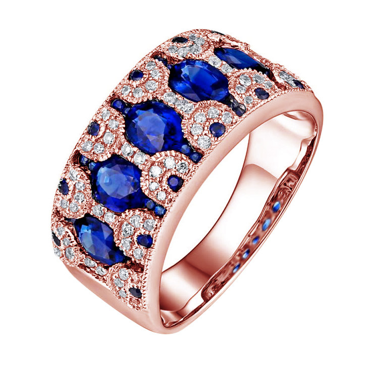 Zafírový prsteň z ružového zlata 79232