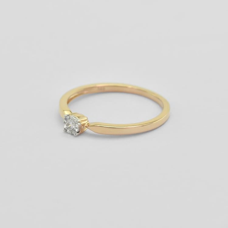 Elegantný prsteň s diamantom z ružového zlata 45114