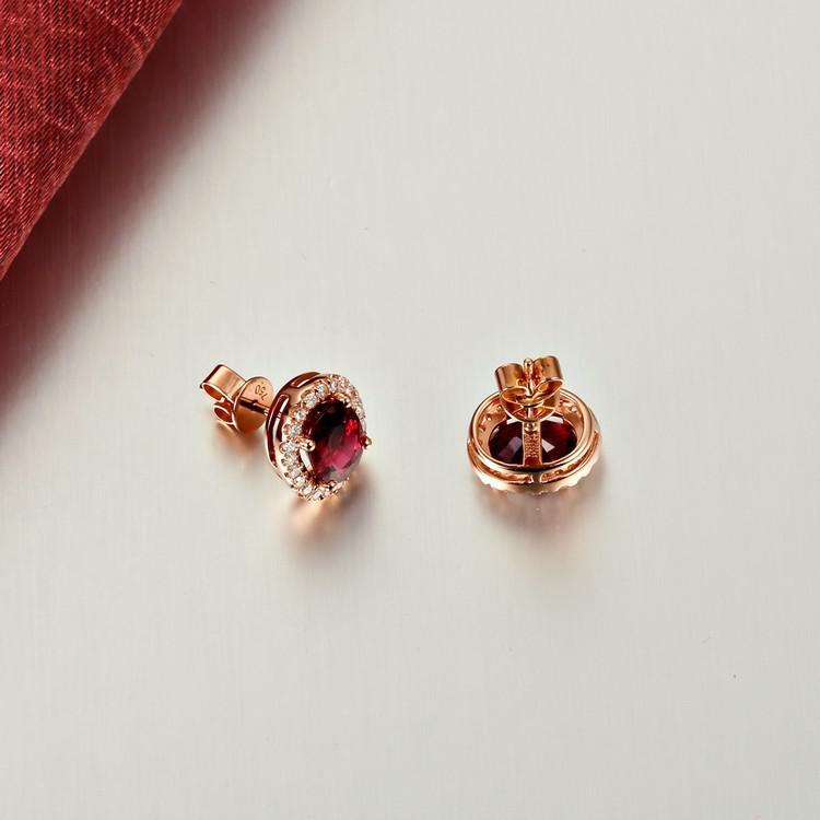 Zlaté turmalínové náušnice s diamantmi 4902