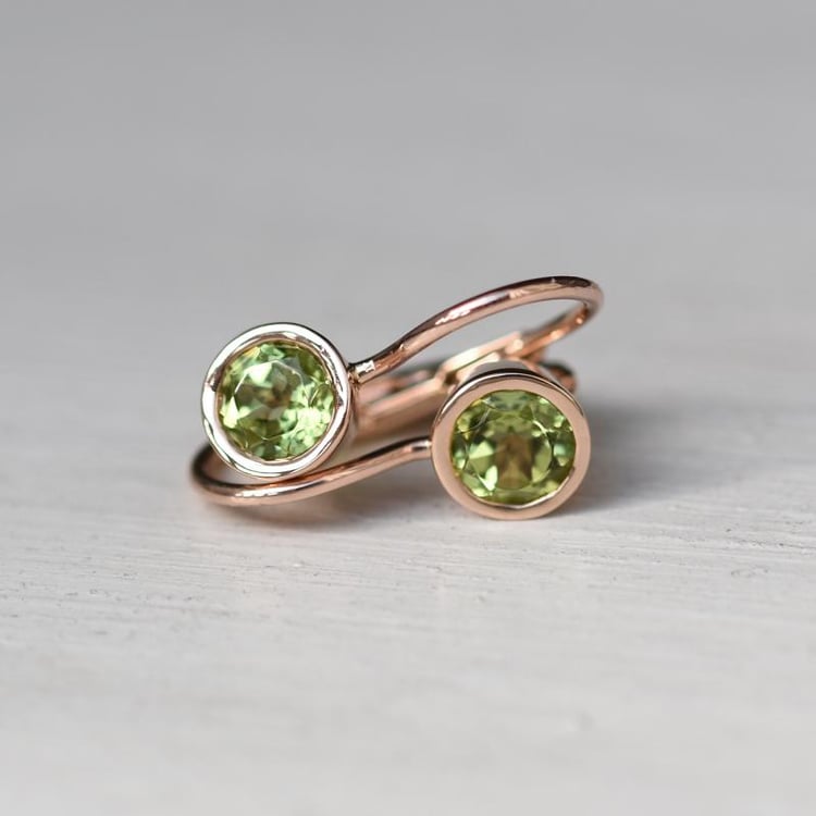 Olivínové visiace náušnice zo zlata 47694