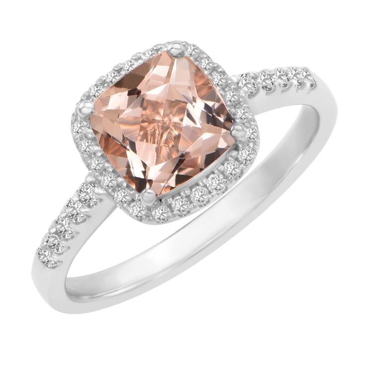 Prsteň s morganitom a diamantmi 5390