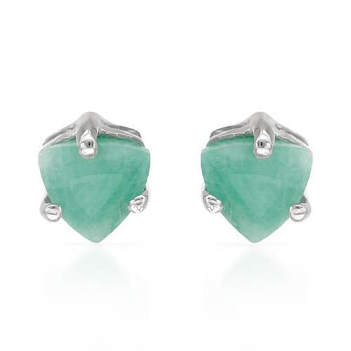 Strieborné smaragdové náušnice
