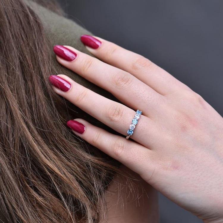 Eternity prsteň zo striebra s topásmi 31415