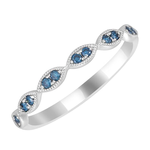 Nežný eternity prsteň zo zlata s modrými diamantmi Jelani