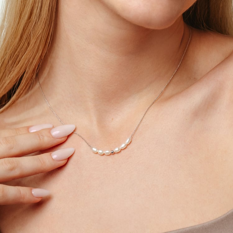 Kolekcia strieborných šperkov s perlami 163965