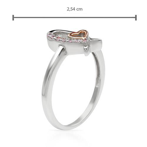 Strieborný pozlátený prsteň Bacima 53279