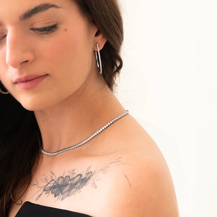 Zlaté flexi polkruhové náušnice s diamantmi Hawn 143388