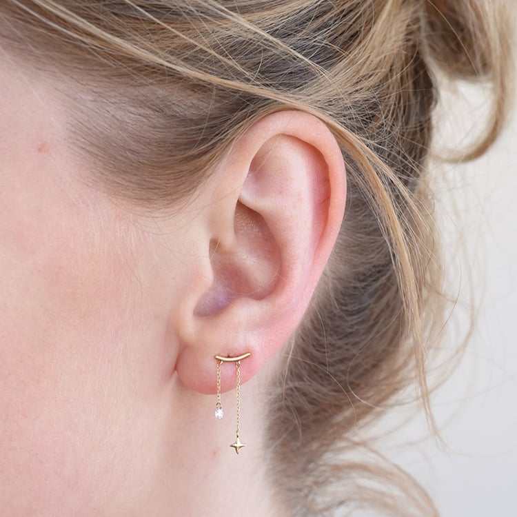 Visiace náušnice s hviezdami 86792