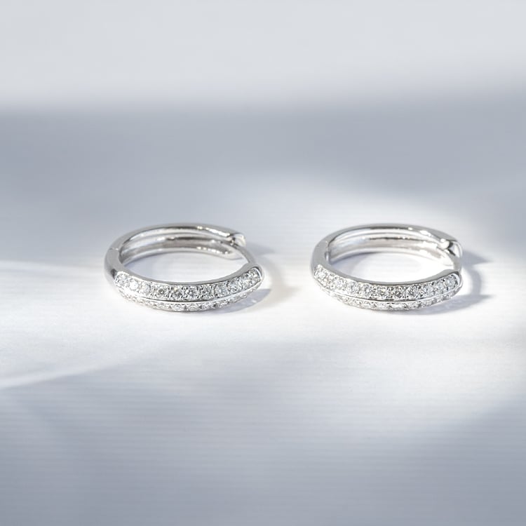 Zlaté kruhové náušnice s diamantmi Sille 121220