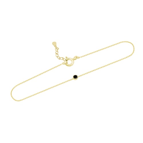 Strieborný minimalistický náramok s čiernym diamantom Lepio