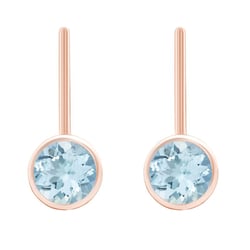 Zlaté visiace náušnice s akvamarínmi Christabel