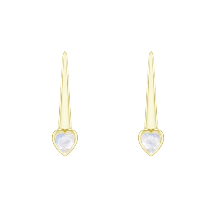 Visiace náušnice s mesačnými kameňmi v tvare srdiečok Levy 144777