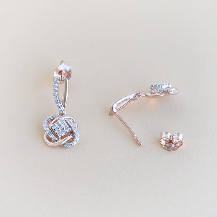 Diamantové prepletané náušnice 95863