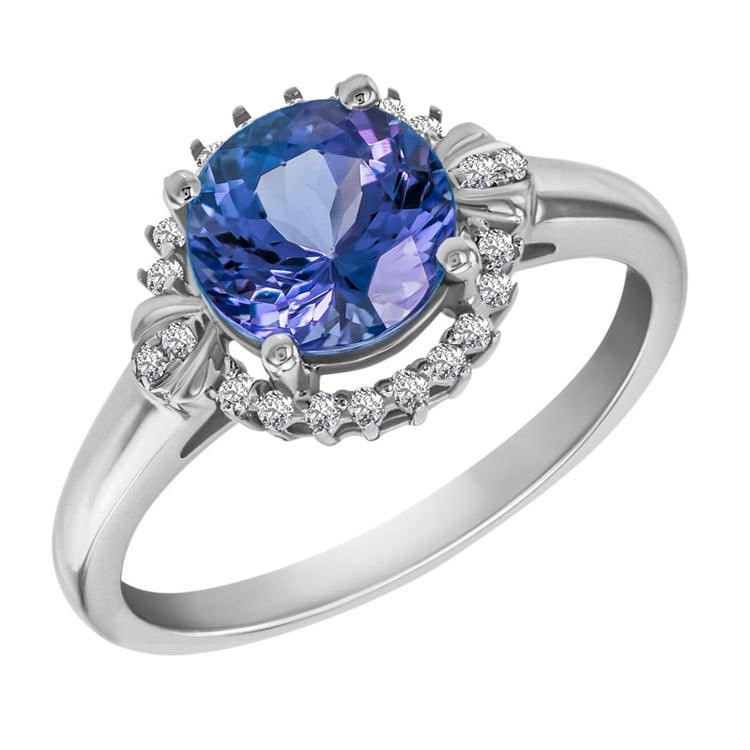 Tanzanitový zlatý prsteň s diamantmi Dion