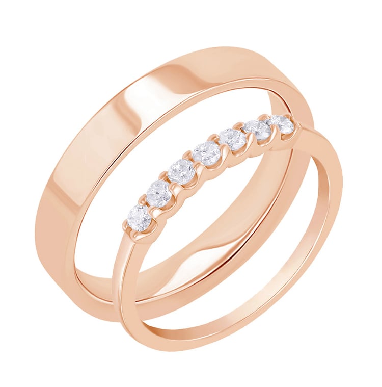 Eternity obrúčka s lab-grown diamantmi a pánsky plochý prsteň Virve 159965