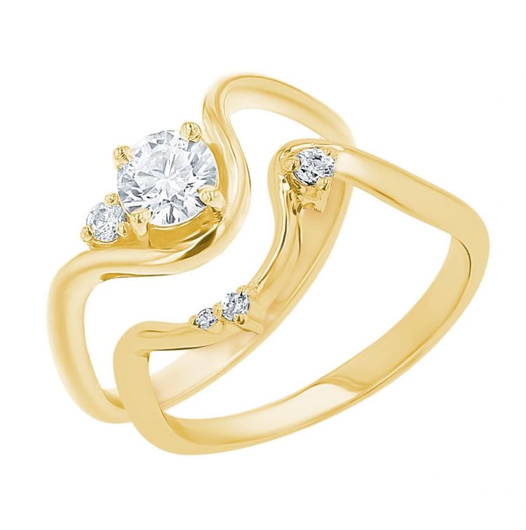 Elegantný zásnubný set prsteňov s lab-grown diamantmi 156018