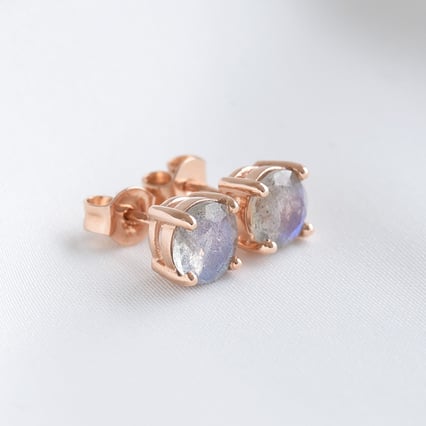 Elegantné zlaté náušnice s labradoritmi Olivette