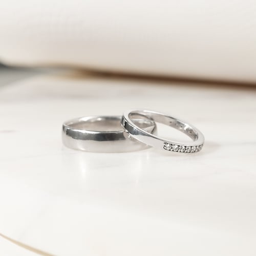 Eternity prsteň s lab-grown diamantmi a pánsky komfortný prsteň Lulit