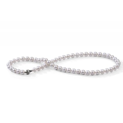 Zlatý náhrdelník s bielymi 7-7.50mm perlami Laniah