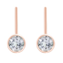 Zlaté visiace náušnice s bielymi topásmi Christabel