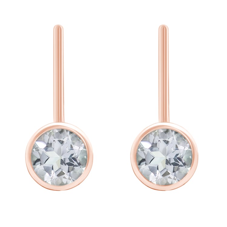 Zlaté visiace náušnice s bielymi topásmi