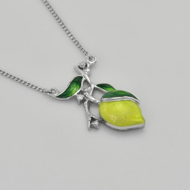 Diamantový náhrdelník s citrónom 43400