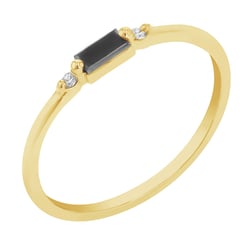 Prsteň s baguette salt and pepper diamantom a lab-grown diamantmi Louisa