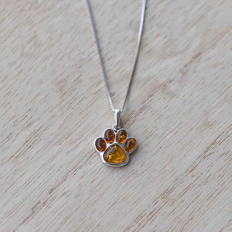 Jantárová labka v prívesku 52068