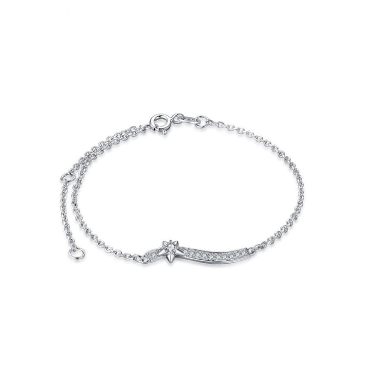 Strieborný náramok so zirkónmi a hviezdičkou Euria