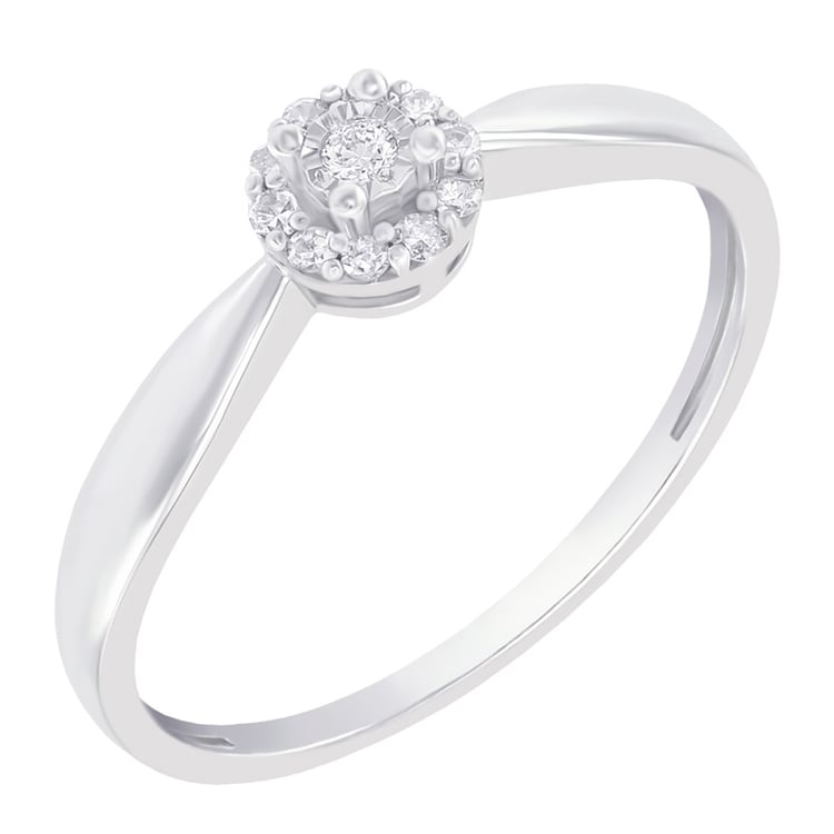 Zlatý prsteň v halo štýle s diamantmi