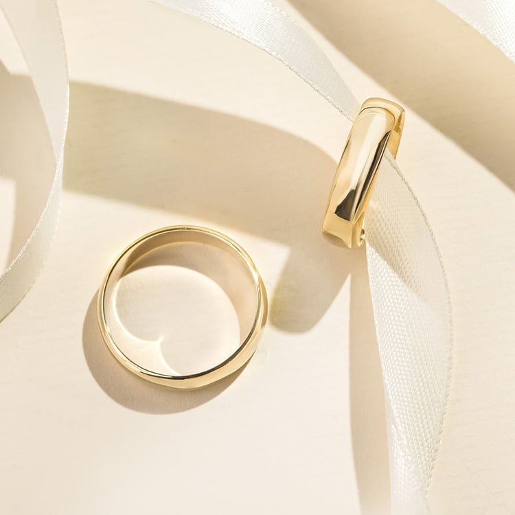 Pologuľaté svadobné prstene zo zlata Amma 157050