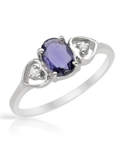 Topásový prsteň s iolitom