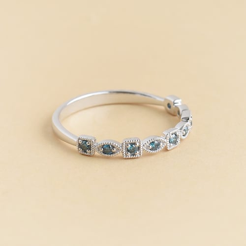 Zlatý eternity prsteň s modrými diamantmi Tully