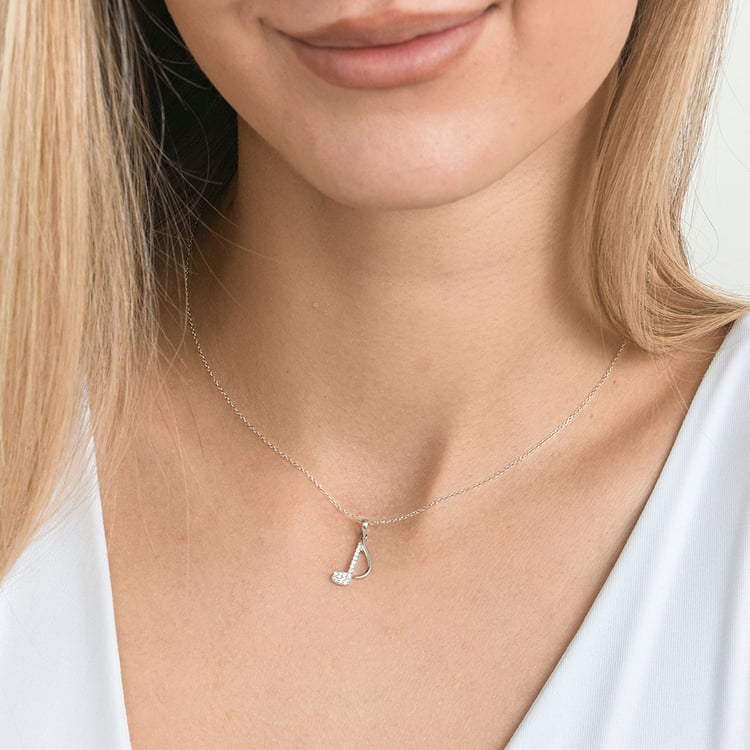 Zlatý prívesok s lab-grown diamantom v tvare noty 163706