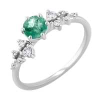 Zásnubný prsteň so smaragdom a diamantmi Olha