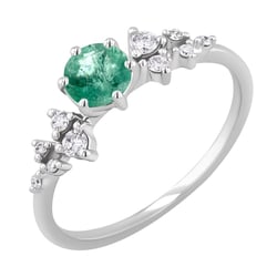 Zásnubný prsteň so smaragdom a diamantmi Olha