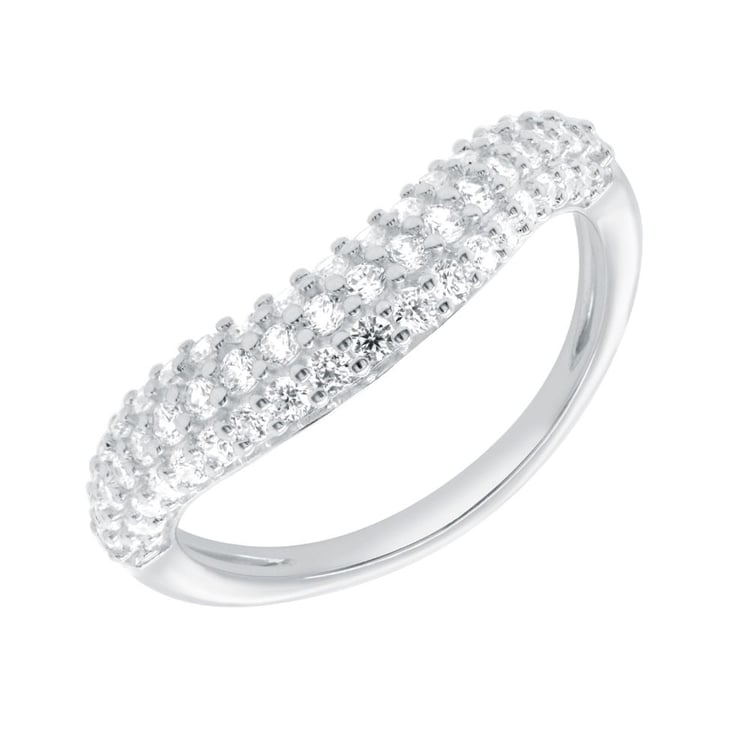 Half eternity zvlnený zlatý prsteň s lab-grown diamantmi Sven