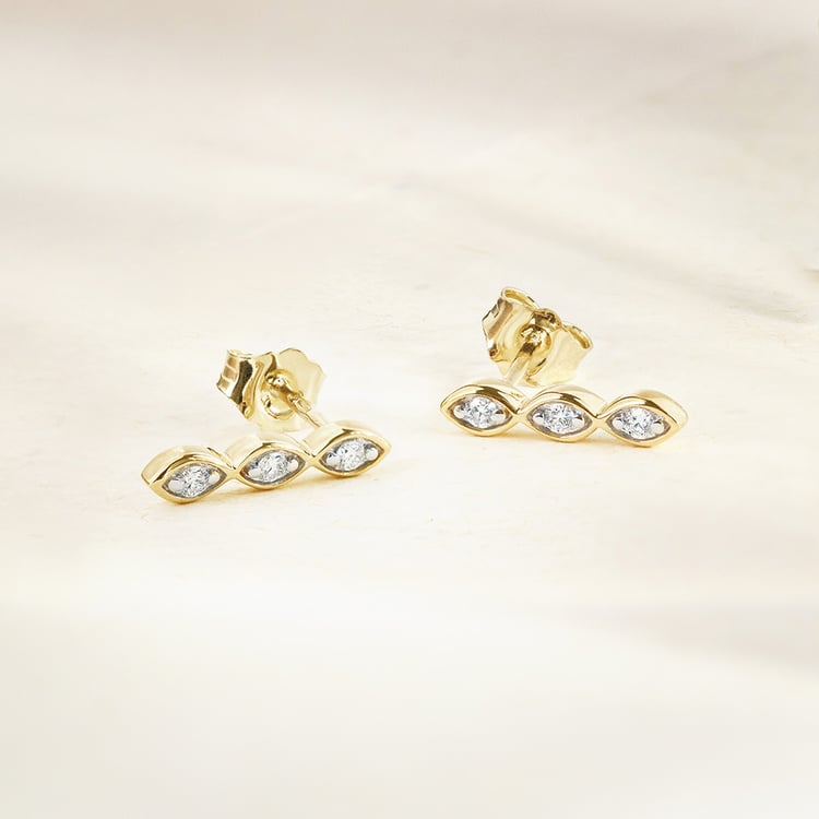 Zlaté náušnice s lab-grown diamantmi Monna 163453