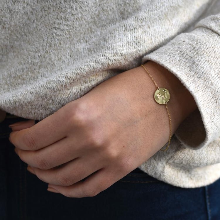 Zlatý náramok so znamením Strelec 51590